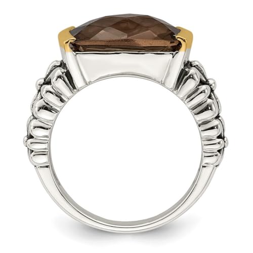 Shey Couture Sterling Silver Smokey Quartz Ring Women