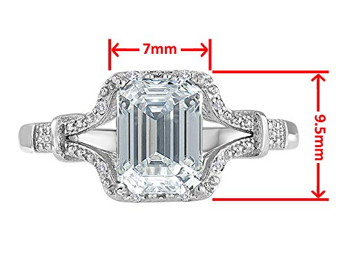 Vintage Style Genuine Blue Topaz Split Shank Ring