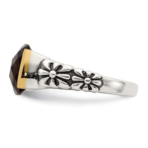 Shey Couture Sterling Silver Smokey Quartz Ring Women
