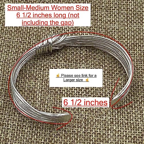 Handmade Sterling Silver Knot Cuff Bracelet, Tied White Silver Strings Minimalist Adjustable Cuff, Gift for Her