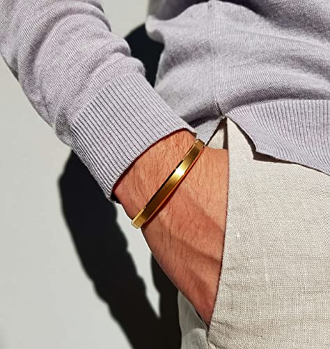 Alton of Sweden | Premium Cuff Bracelet for Men & Women | Stainless Steel Bangle Bracelet in Silver & Gold | Exclusive Jewelry Gift Box | Handcrafted