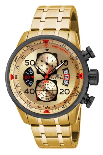 Invicta Men's Gold AVIATOR Analog Quartz Watch