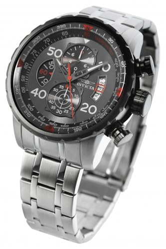 Invicta Men's AVIATOR Japanese Quartz Silver Watch