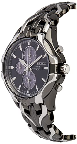 Seiko Men's Analog Solar Watch, 43mm, Stainless Steel