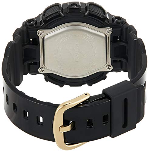 Casio Goldtone Baby-G Analog-Digital Watch with Black Strap