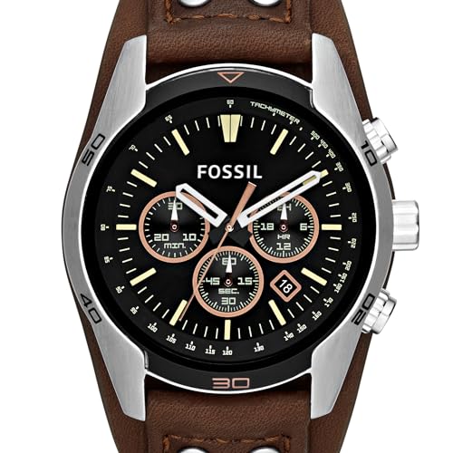 Fossil Men's Coachman Chronograph Watch, Stainless Steel and Leather