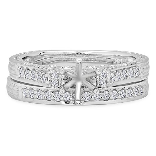 Dazzlingrock 0.75 Ct Round Diamond Bridal Ring Set