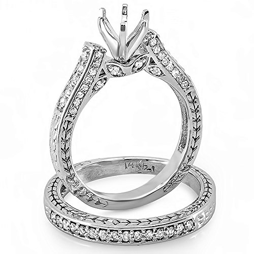 Dazzlingrock 0.75 Ct Round Diamond Bridal Ring Set