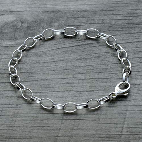 Oval Link Charm Bracelet in Sterling Silver (7.5 inches)