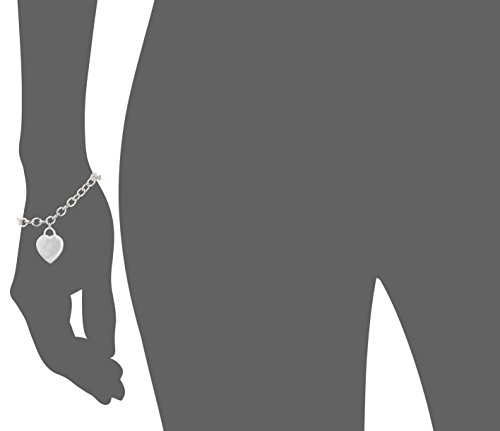 Amazon Essentials Sterling Silver Charm Bracelet with Large Heart Charm, 9" (previously Amazon Collection)