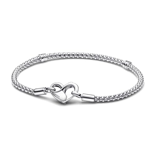 Pandora Moments Studded Chain Bracelet - Compatible Moments Charms - Sterling Silver Charm Bracelet for Women - With Gift Box - 7.1"