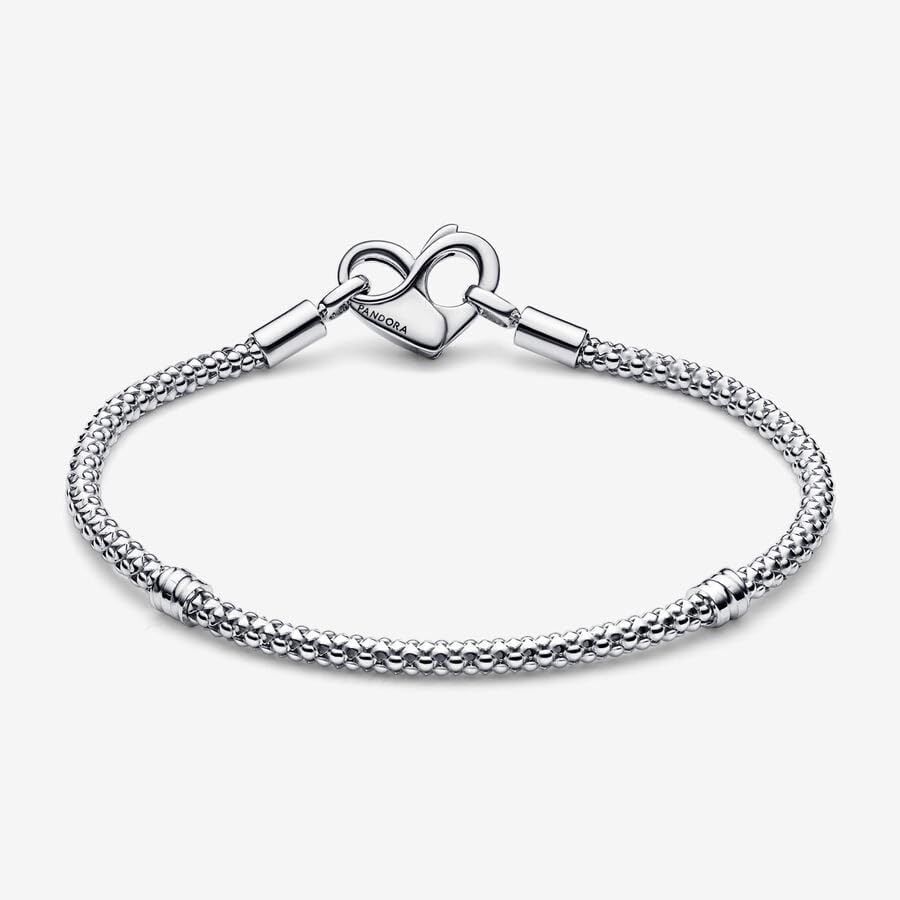 Pandora Moments Studded Chain Bracelet - Compatible Moments Charms - Sterling Silver Charm Bracelet for Women - With Gift Box - 7.1"