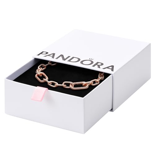 Pandora ME Link Chain Bracelet - 14k Rose Gold-Plated Bracelet for Women - Compatible ME Charms - Features 2 Connectors - Gift for Her - 7.9", With Gift Box