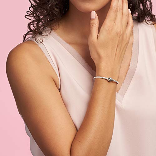 Pandora Moments Barrel Clasp Snake Chain Bracelet - Silver Bracelet for Women - Gift for Her - Sterling Silver - With Gift Box - 7.9"