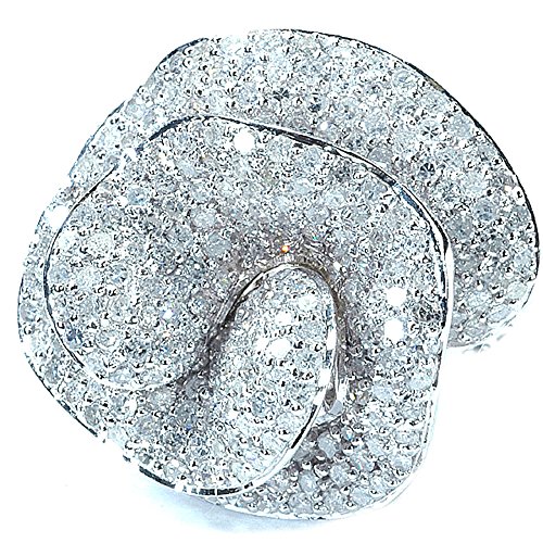 Dazzling 4 CTW Round Diamond Rose Gold Statement Ring