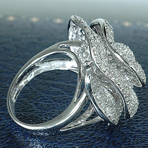 Dazzling 4 CTW Round Diamond Rose Gold Statement Ring