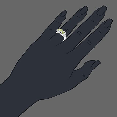 Peridot 3 Stone Ring in Sterling Silver