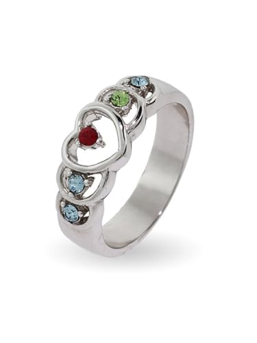 Custom Heart Mother's Ring with 5 Birthstones