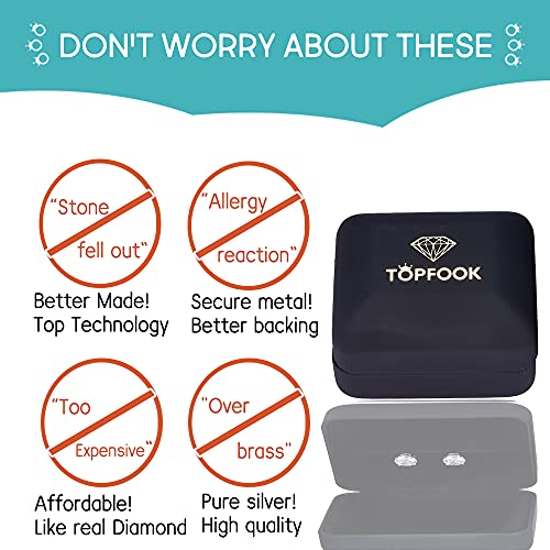 1CT Moissanite Stud Earrings D Color VVS1 Diamond