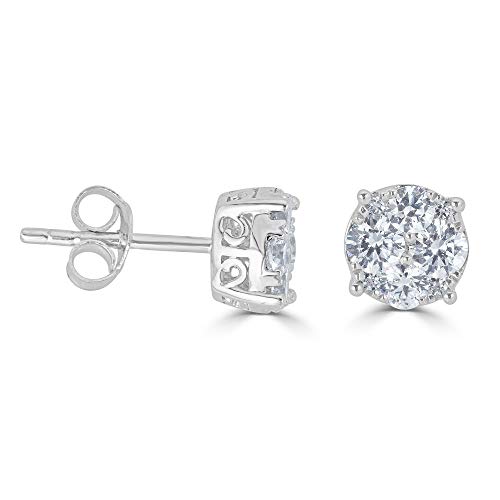 Women's 1/4Ct Round Diamond Stud Earrings in Silver
