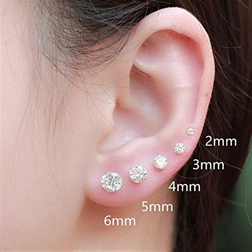 Yellow Gold Solitaire Round CZ Stud Earrings