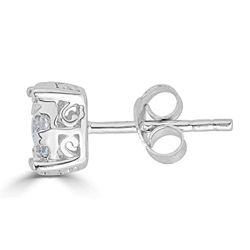 Women's 1/4Ct Round Diamond Stud Earrings in Silver