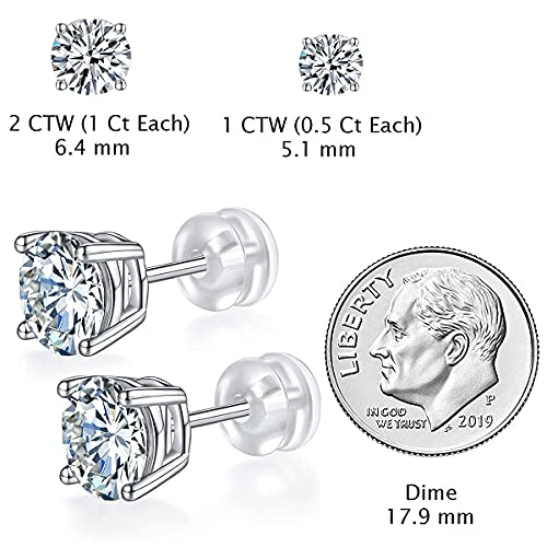 1CT Moissanite Stud Earrings D Color VVS1 Diamond