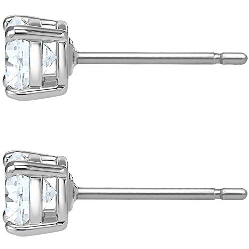 Swarovski Clear Round-Cut Stud Earrings, Rhodium Setting