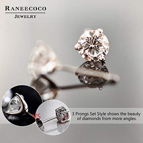 Brilliant Flame CZ Stud Earrings, White gold-plated 1.5
