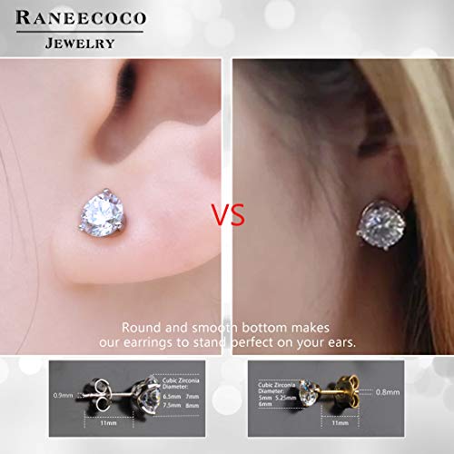 Brilliant Flame CZ Stud Earrings, White gold-plated 1.5