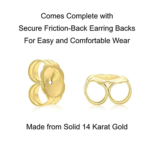 Yellow Gold Solitaire Round CZ Stud Earrings