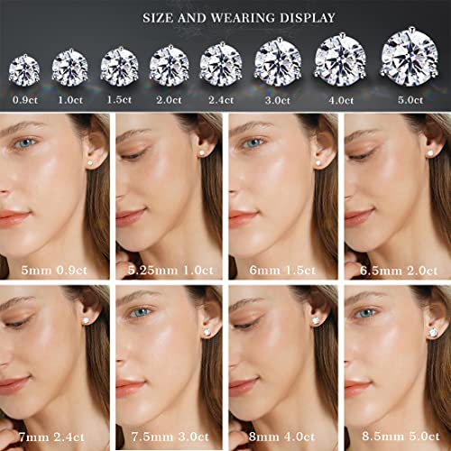 Brilliant Flame CZ Stud Earrings, White gold-plated 1.5