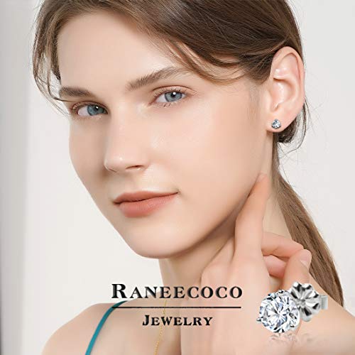 Brilliant Flame CZ Stud Earrings, White gold-plated 1.5