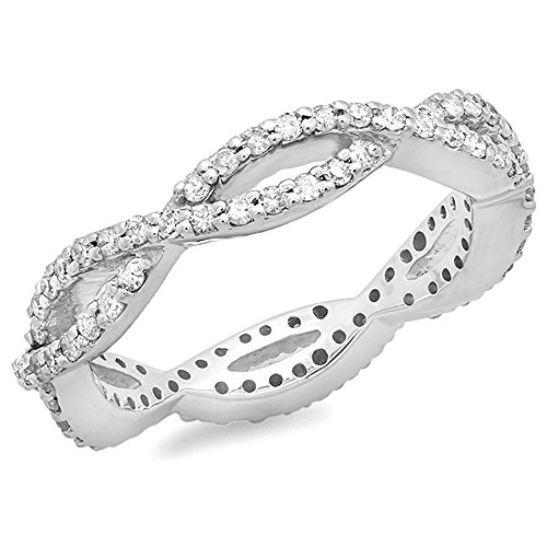 Round Diamond Eternity Wedding Band Ring, Size 7