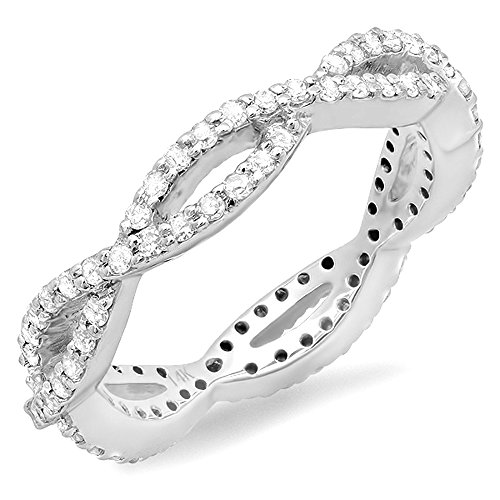 Round Diamond Eternity Wedding Band Ring, Size 7