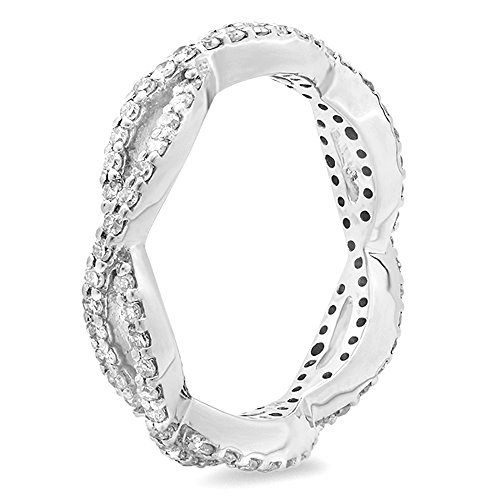 Round Diamond Eternity Wedding Band Ring, Size 7