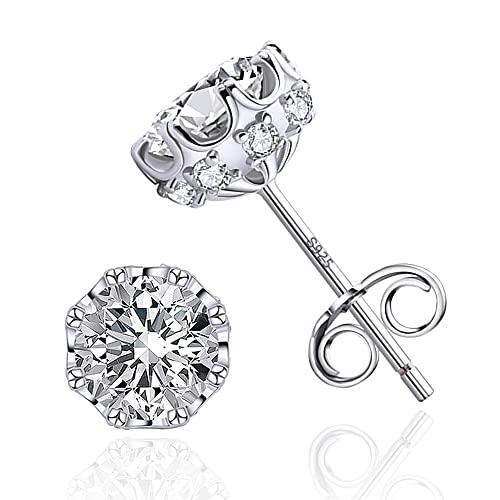 AMORAMOR & FOREVER White Gold Plated CZ Earrings
