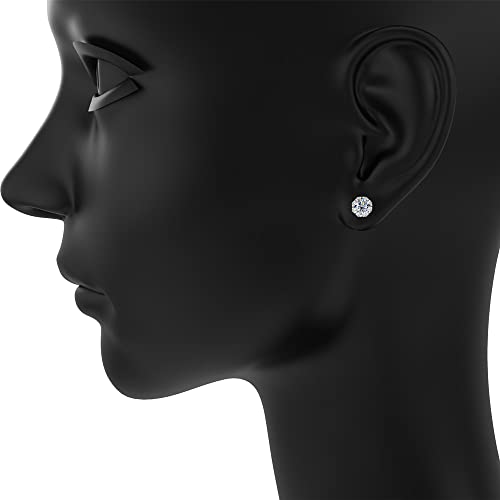 AMORAMOR & FOREVER White Gold Plated CZ Earrings