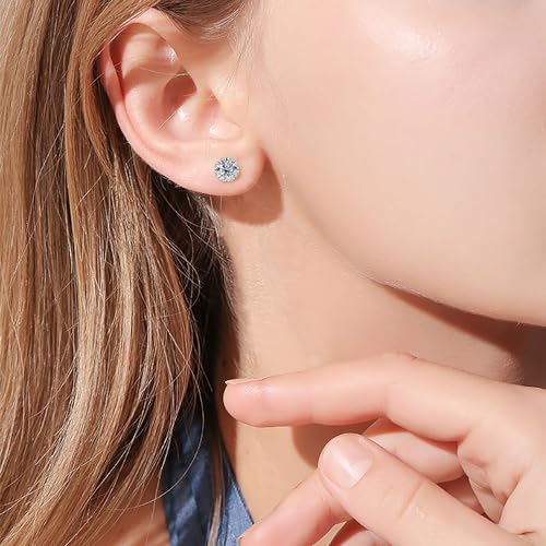 AMORAMOR & FOREVER White Gold Plated CZ Earrings