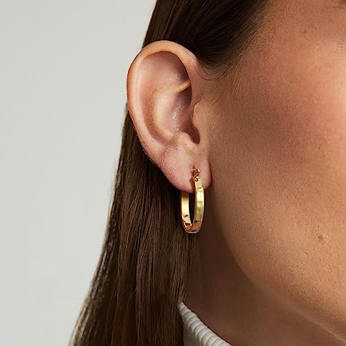 AIGAMIT 14K Gold Chunky Hoop Earrings, 26mm*4mm