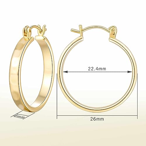 AIGAMIT 14K Gold Chunky Hoop Earrings, 26mm*4mm