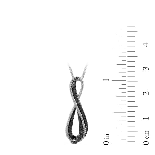 Sterling Silver Black & White Diamond Infinity Pendant