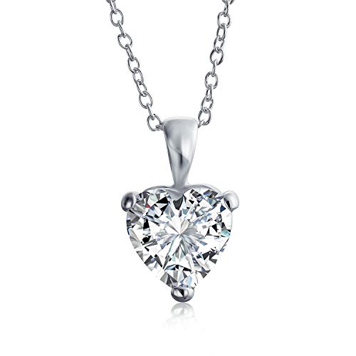 Heart-Shaped 5CT CZ Solitaire Pendant Necklace for Women