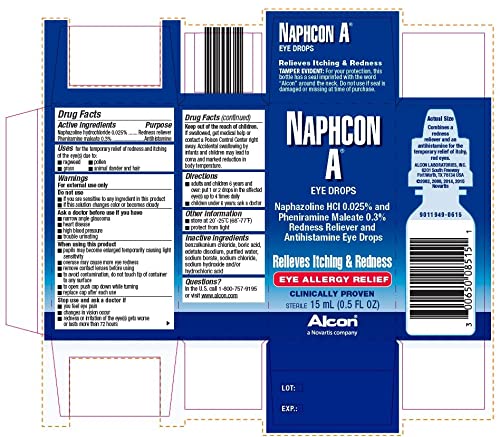Alcon Naphcon Eye Drops, Allergy Relief 15 ml