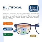 Blue Light Blocking Multifocal Reading Glasses