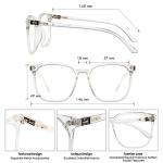 Blue Light Blocking Glasses, Oversized Square Frame