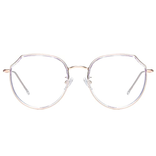 Gold Non-Prescription Blue Light Glasses for Eye Care