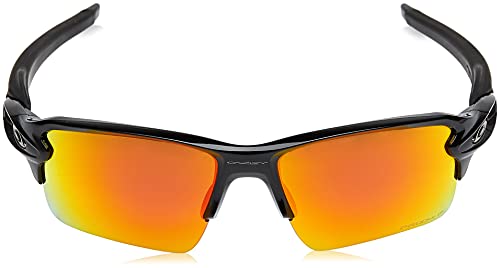 Oakley Men's Oo9188 Flak 2.0 XL Rectangular Sunglasses, Polished Black/Prizm Ruby Polarized, 59 mm