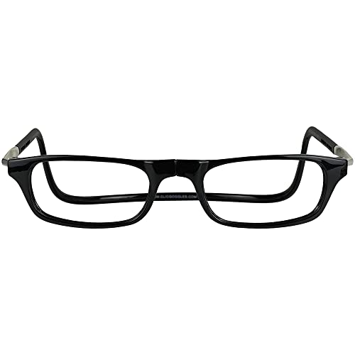Clic Magnetic Reading Glasses (Long Temples), Computer Readers, Replaceable Lens, Original Long, (M-L, Black, 2.50 Magnification)