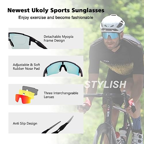 Polarized Cycling Sunglasses with Interchangeable Lenses